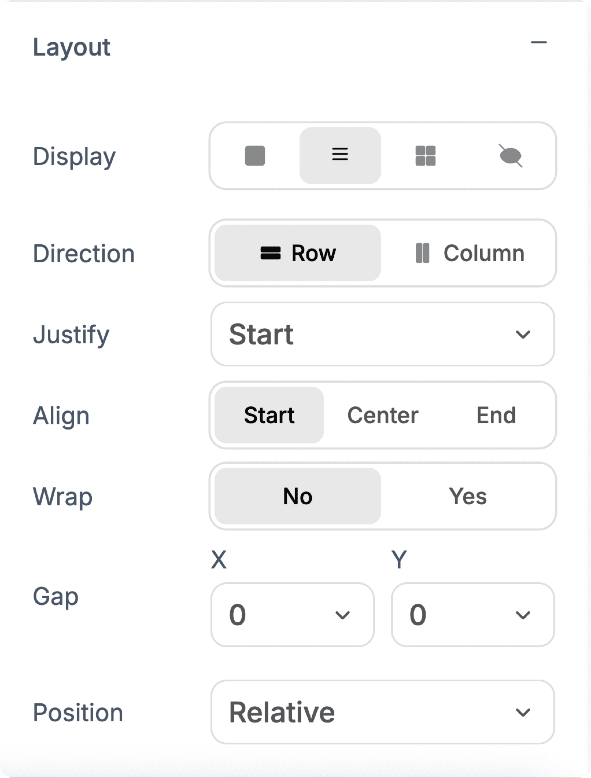 Layout controls
