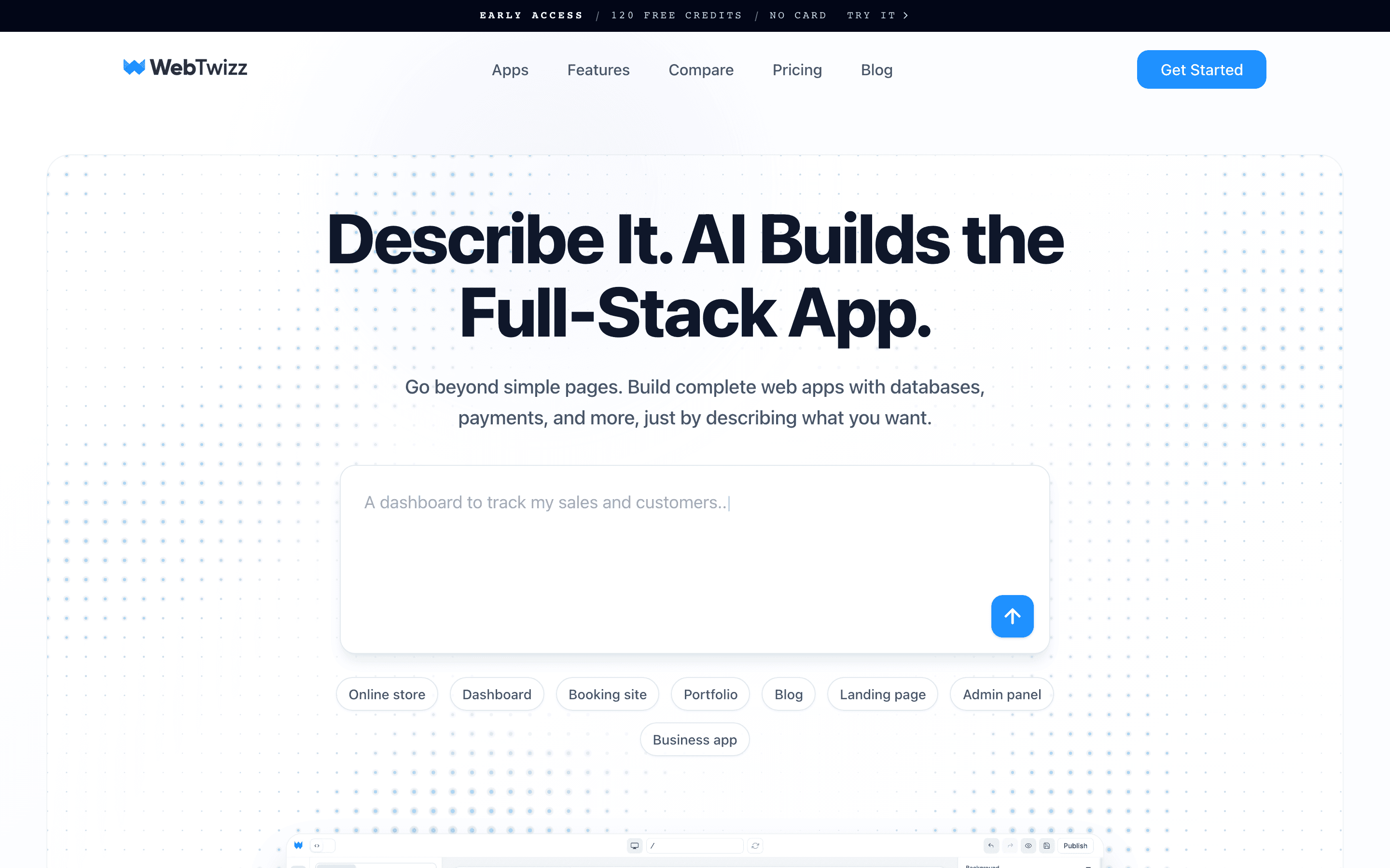 Webtwizz landing page