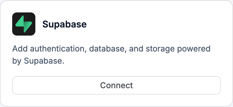Open Integrations and click Supabase
