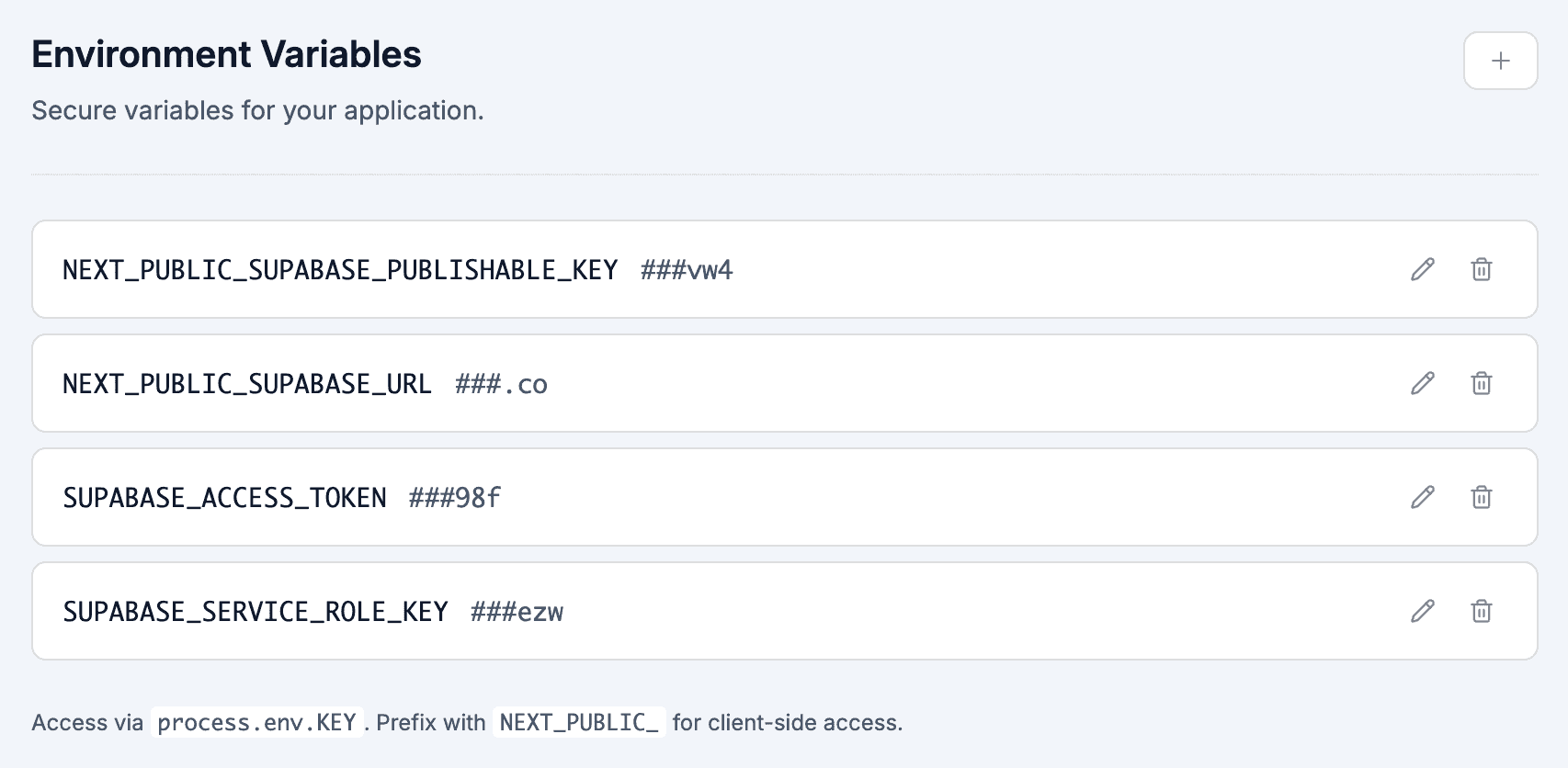 Env vars are written to your project